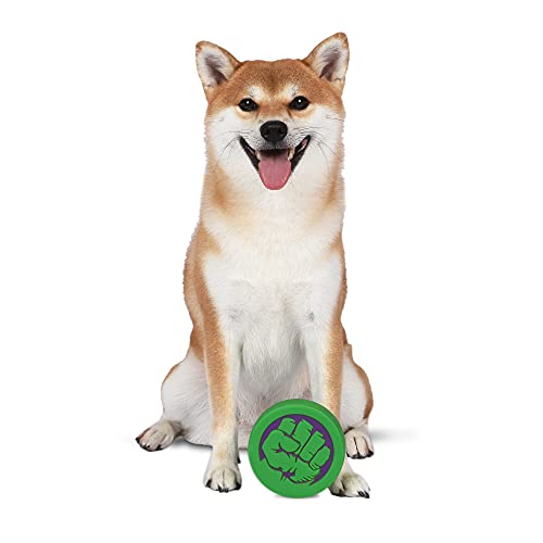 Marvel Comics for Pets Hulk-Hundespielzeug aus Vinyl, quietschendes Hundespielzeug mit dem unglaublichen Hulk-Faust-Logo, Kollektion, quietschendes Hundespielzeug, kleines Hundespielzeug