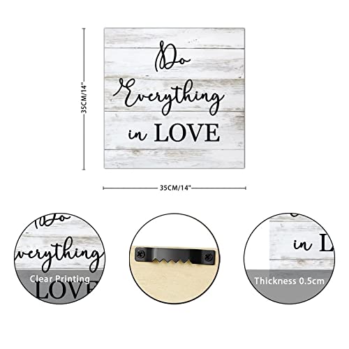 Décoration murale à suspendre en bois plaque rétro Do Everything in Love - 3