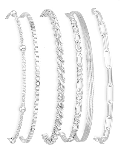 DEARMAY Dainty Silver Plated Bracelets for Women Trendy,...