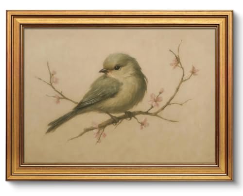 Image of NALEPS Vintage Bird Framed Wall Art, Bird Pictures Wall Decor 12x16 In