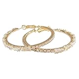  Violotoris Dress Up Crystals Zircon Hoop r Compact Sparkled und Daily Dating(Oro)