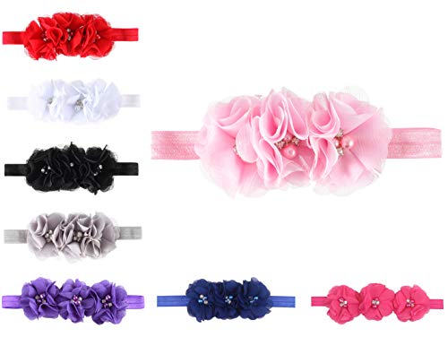 Baby Girls Flower Headbands Set Newborn Infant Toddlers Chiffon Hairbands Child Hair Accessories