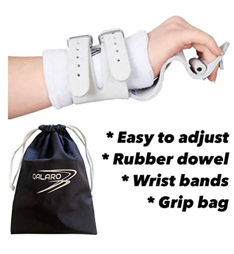 Qalaro Double Buckle Grips For Girls Gymnastics | Dowel Grips, 4" White Wristbands, Grip Bag | Gymnastics Grips For Girls | Youth Bar Grips | Gymnastics Gloves #TOP3