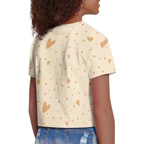 Image of Kids Crop Top Short Sleeve T-Shirts for Girls Size 5-14