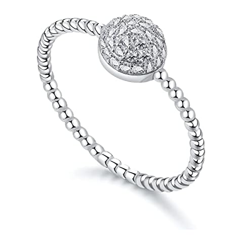 GemKing NE120142-S-W-WH-9 S925 Sterling Silver Platinum Ring, Cubic Zirconia:5A width:6mm, weight:1g, Women Ring Cover