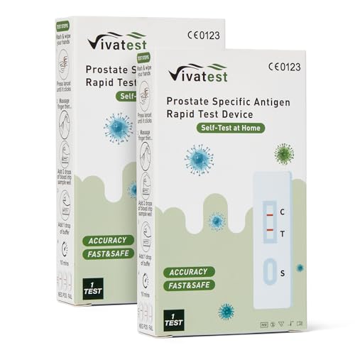 2-Pack Prostate PSA Test Kit – Accurate 10 Minute Mens Prostate Test – Easy to Use and Safe Prostate Self Test Kit for Home Use – PSA Test Men Includes All Needed Components