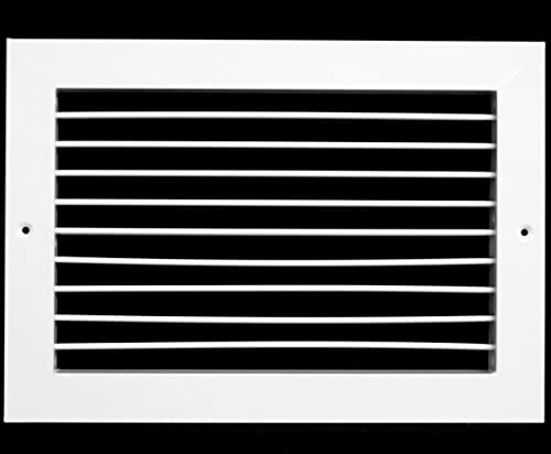 14"w X 8"h Aluminum Adjustable Return/Supply HVAC Air Grille - Full Control Horizontal Airflow Direction - Vent Duct Cover - Single Deflection [Outer Dimensions: 15.85"w X 9.85"h]
