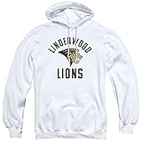 LOGOVISION Lindenwood University Official Lions Logo Unisex Adult Pull-Over Hoodie,White, Large