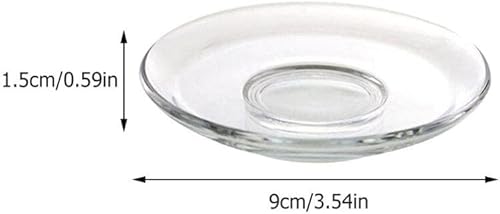 Miniatura 6 de VOSAREA 4 platillos de vidrio transparente, platos de aperitivos, platos de postre, soportes para bolsas de té, platos de vidrio pequeños para