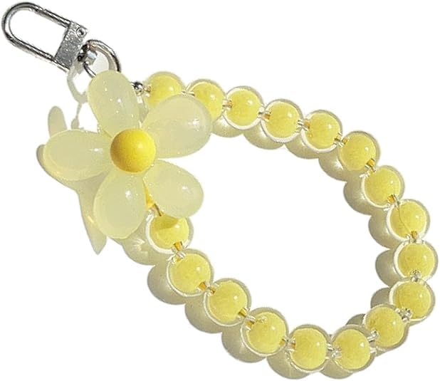 Mobile Phone Strap Pearl Beaded Flower Bracelet Creative Hanging Rope Keychain Anti-Lost Phone Case Lanyard Girl Women's Wrist Strap Phone Charms-image-5