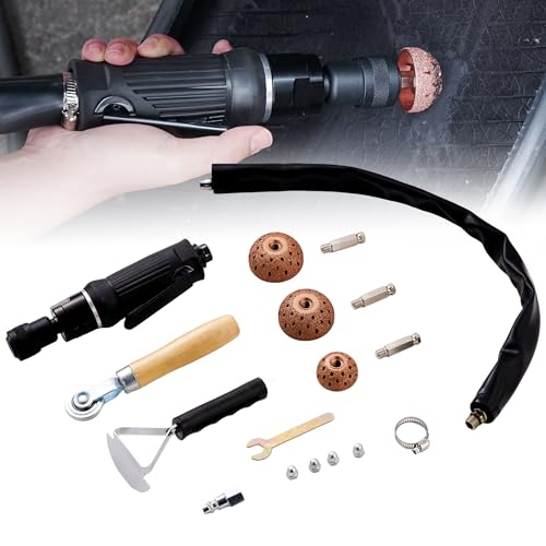 FAITIO Low Speed Air Tire Buffer Tire Buffer Full Kit Repair Polish Patch Tools with Tungsten Steel 42 mm 55mm Grinder Heads Inner Liner Wheel Tire Polish Tire Buffing Scrapper Roller