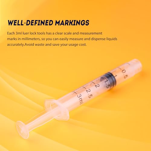 Image of 3ml Syringe 23G 1 inch Luer Lock Needle Lab Disposable Sample Syringes 100 Pack