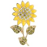 Generic Women Sun Flower Lapel Pin Sunflower Shape Brooch Crystal Elegant Plant Flower Rhinestone...