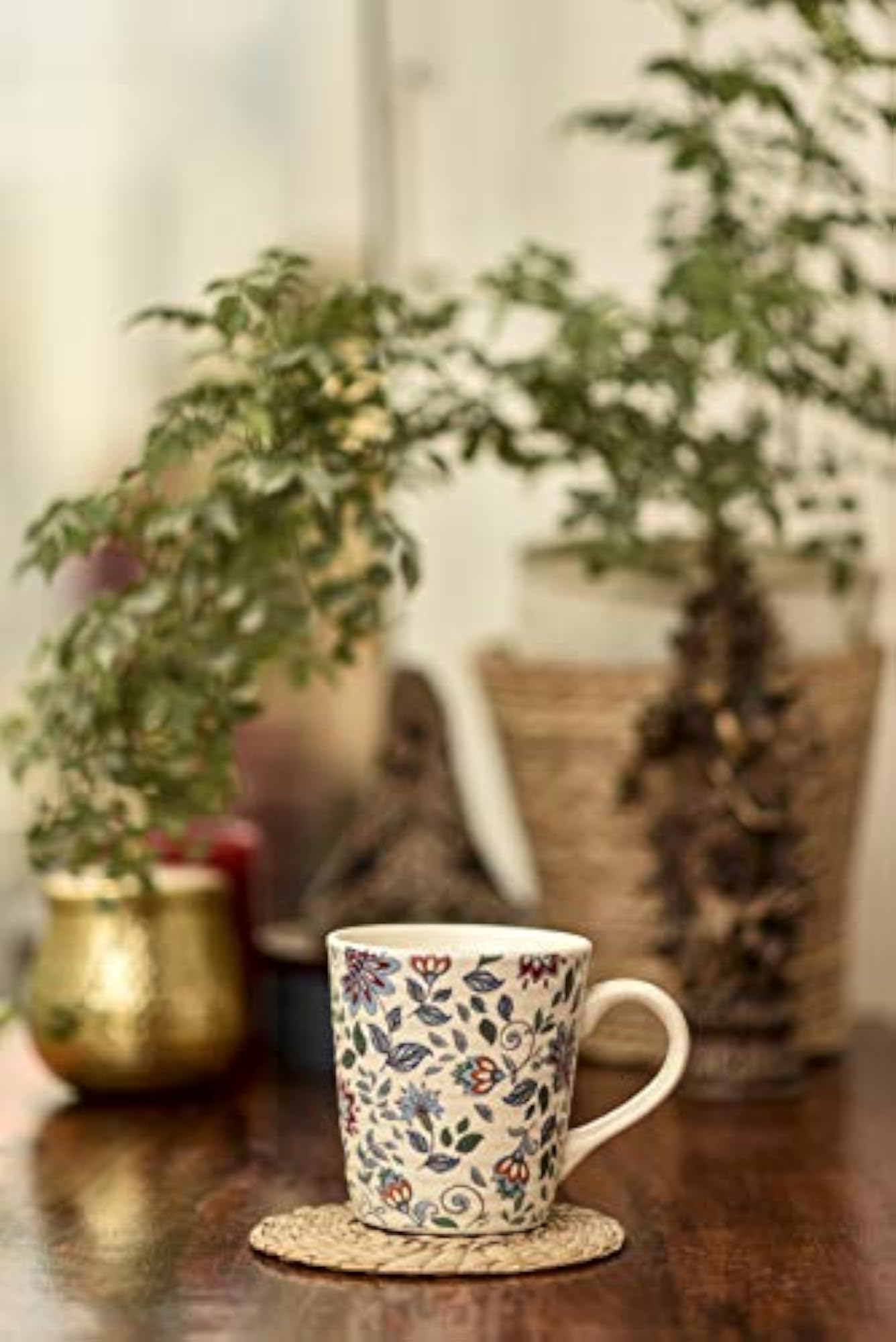 Assorted Stoneware Ceramic Coffee Mugs Set of 4, Microwave Safe