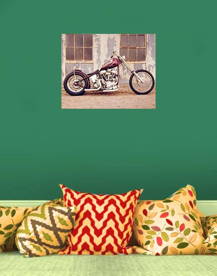 Stupell Home Décor Sepia Motorrad Wandbild – 33 X 48 Cm, Auf Holz, Gerahmt