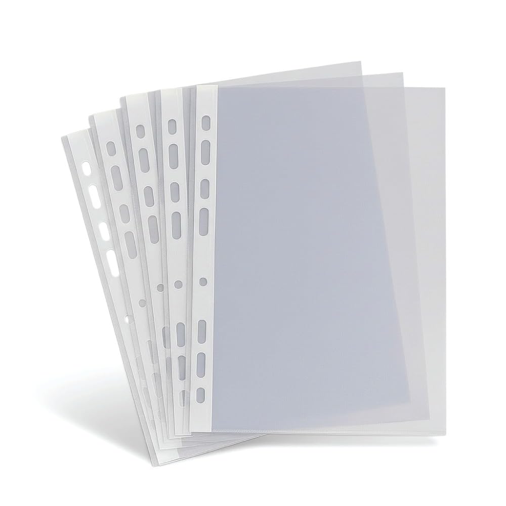 Red Dot Gift® Sheet Protectors A4 (100 Count) | Premium Heavy Duty Punched Pockets | Clear, Top-Loading, Non-Stick Page Sleeves for 11-Ring Binders (Transparent, 100-Pack) Transparent 100-Pack