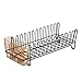 mDesign Dish Tray - Practical Draining Rack for Sink - Great Draining Rack - Up to 12 Plates and Cutlery - Bronze
