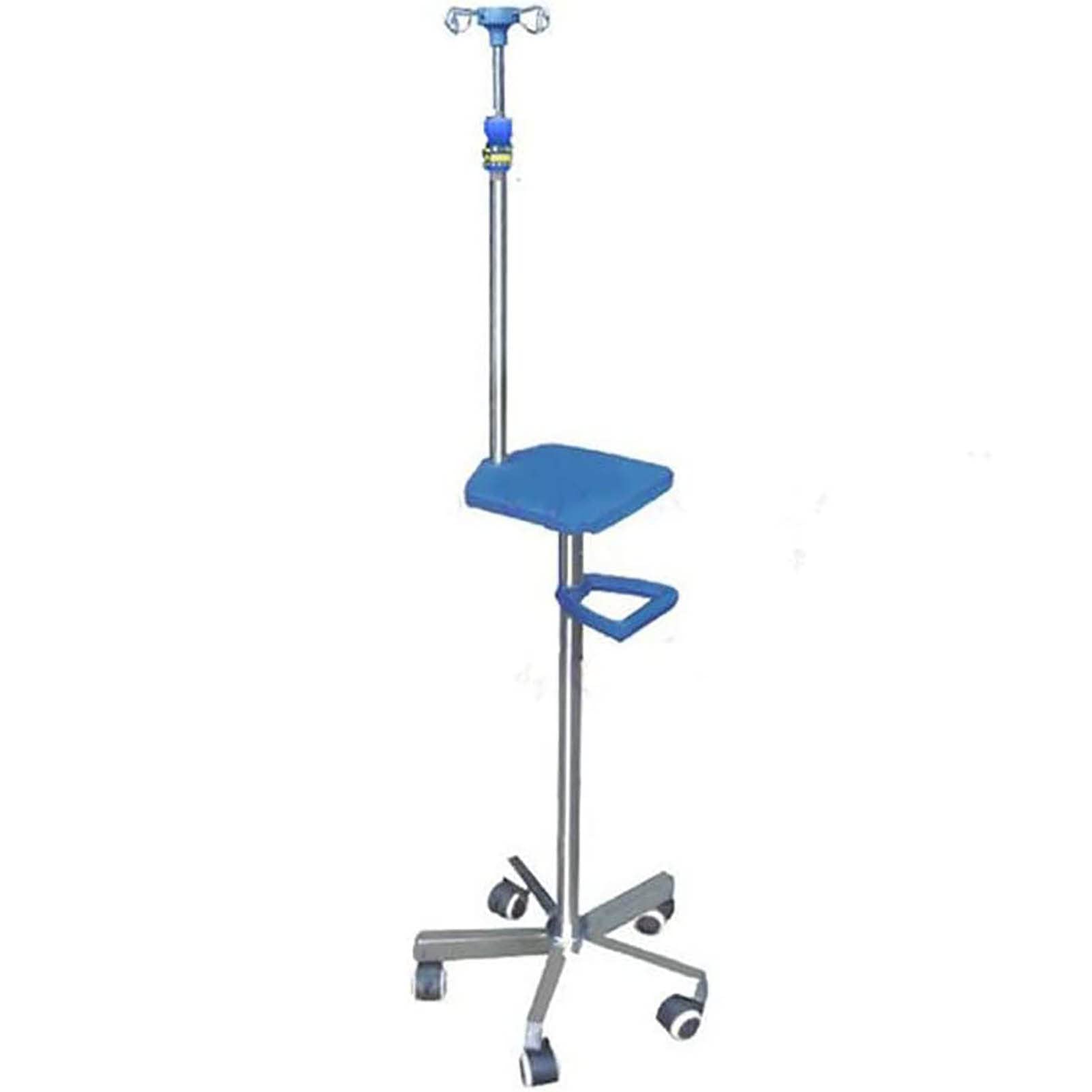 Support de Perfusion IV Poteau, Support de Perfusion Mobile réglable en Hauteur en Acier Inoxydable avec Crochet et 5 roulettes, Support de Pompe à Perfusion Placement de la Pompe à Perfusion