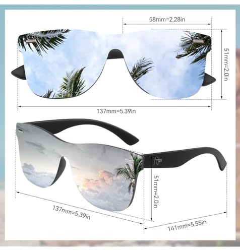 Image of UV400 Rimless One-Piece Lens Reflective Sun Glasses for Men & Women