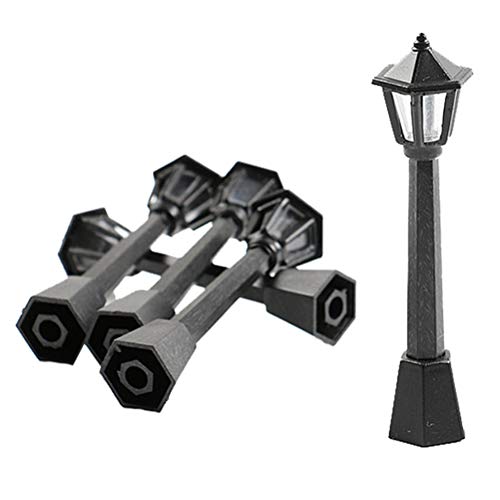 VOSAREA 10 Pezzi lampioni lampioni lampioni Modello microscopico luci per la casa di Bambola in Miniatura Decorazione Nero