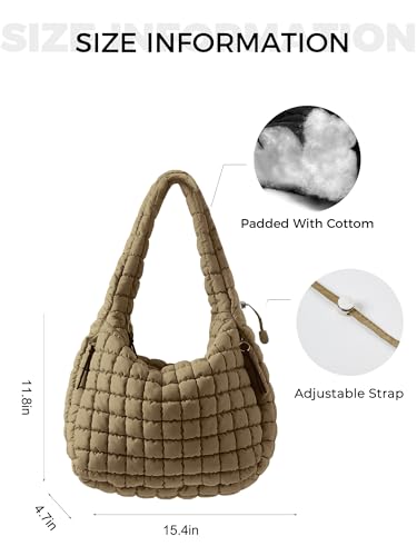 Puffer Quilted Shoulder Bag for Women Padding Shoulder Bag Puffy Hobo Bag Trendy Tote Bag 20253