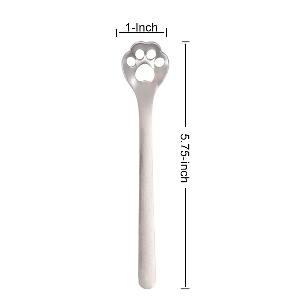 Cucchiaino da caffè a forma di zampa di gatto, in acciaio inox, con zampa di gatto dorato, cucchiaino da tè per zucchero, gelato, torta, dessert, cucchiaio per mescolare (zampa di gatto