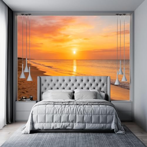 Papier Peint Coucher De Soleil Plage Intissé Panoramique 3D 500 C - 4