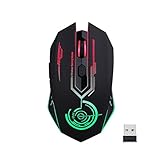 UHURU Wireless Gaming Mouse Rechargeable, Up to 7200DPI, 6 Programmable Buttons, 7 Color Changeable, 2.4G USB LED RGB Wireless Mouse for Computer, PC, Laptop, MacBook, MMO, Gaming
