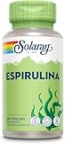 Algas espirulina – 100 cápsulas veganas, no tabletas ni polvo, suplemento de espirulina de alta resistencia con vitamina A añadida de 70 mcg, verificado en laboratorio Solaray