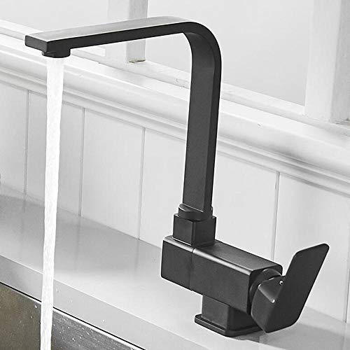 Mitigeur cuisine noir avec bec pivotant 360 pour évier de cuisine