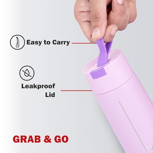 Image of CELLO Duke Insulated Stainless Steel Flask 365ml, Light Purple | Double Wall Insulated 24 Hours Hot and Cold Thermos Thermosteel Flask Water Bottle for School Gym Hiking Trekking Travel & Office Use