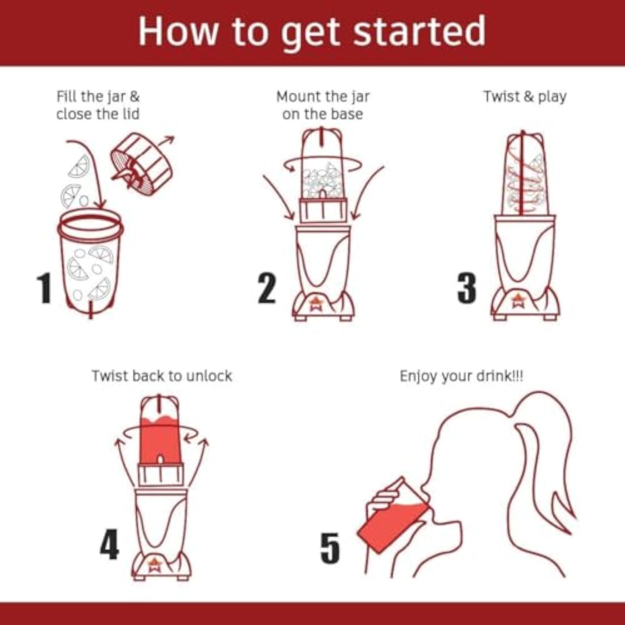 Bullet Mixer Grinder Replacement Jar Set with Stainless Steel Blades