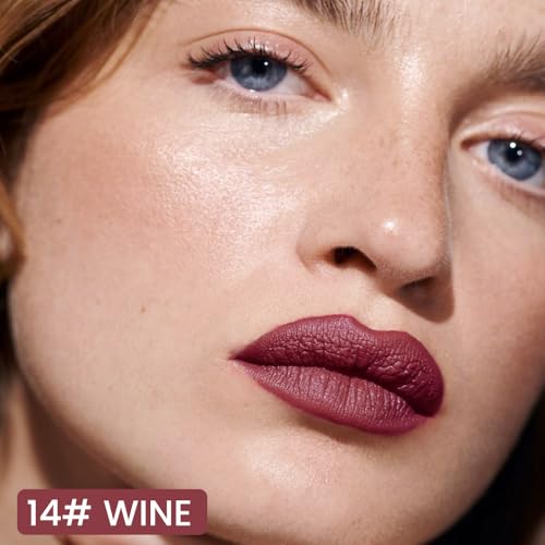 Image of evpct Longwear Liquid Lip Liner Stain Marker Pen Long Lasting Waterproof, Wine Red Plum Matte Semi Permanent 24 Hour Lip Liner and Lipstick Combo Korean Color Stay Lipliner All Day Lips Stain peel off