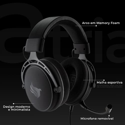 Headset Gamer | Fone de Ouvido Pichau P852 Atria | Com Microfone | Driver de 53mm | Plug 3.5mm | Com
