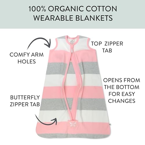 Image of HonestBaby Wearable Blankets Sleeping Bags Swaddle Transition 100% Organic Cotton for Infant Baby Boys, Girls, Unisex