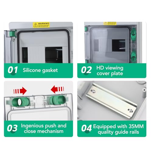Boîte de distribution étanche IP66 8 circuits coffret ABS PC - 5