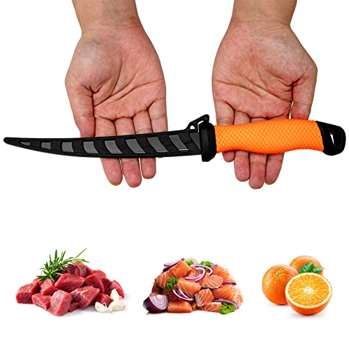 Dispatch Fish Fillet Knife And Bait Knife - Stainless Steel Blade With Corrosion Resistant Coating - Golf Leather Handle With Sheath, Perfect For Fresh Or Saltwater #TOP2