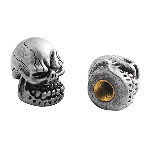 Funien Tampas De Válvula,Tampas De Válvula De Liga De Alumínio Dente Dianteiro De Prata Tipo Fantasm