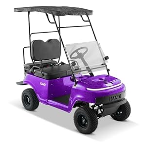 Kandi America Collapsible Mini Golf Cart with Lithium Battery, Portable Electric Golf Cart, 25 Mile Range, Charge with Standard 120V Outlet, 2-Seat Passenger Cruiser, UTV Special Edition Royal Purple