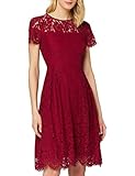 Eine Amazon-Marke Amazon-Marke: TRUTH & FABLE Damen Midi A-Linien-Kleid aus Spitze, Rot (Rhabarber), 32, Label:XXS