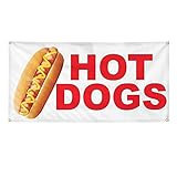 Vinyl Banner Multiple Sizes Hot Dogs Red Food Bar Restaurant Truck B Restaurant & Food Outdoor...