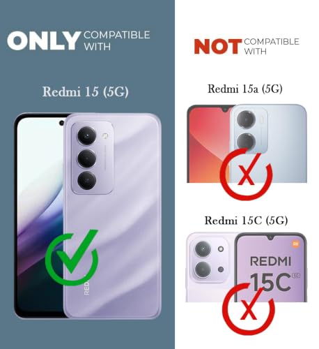 Image of Jkobi Shockproof Crystal-Clear Back Cover for Redmi 15 (Anti Yellow Case | Drop & Camera Protection | Hard Polycarbonate)