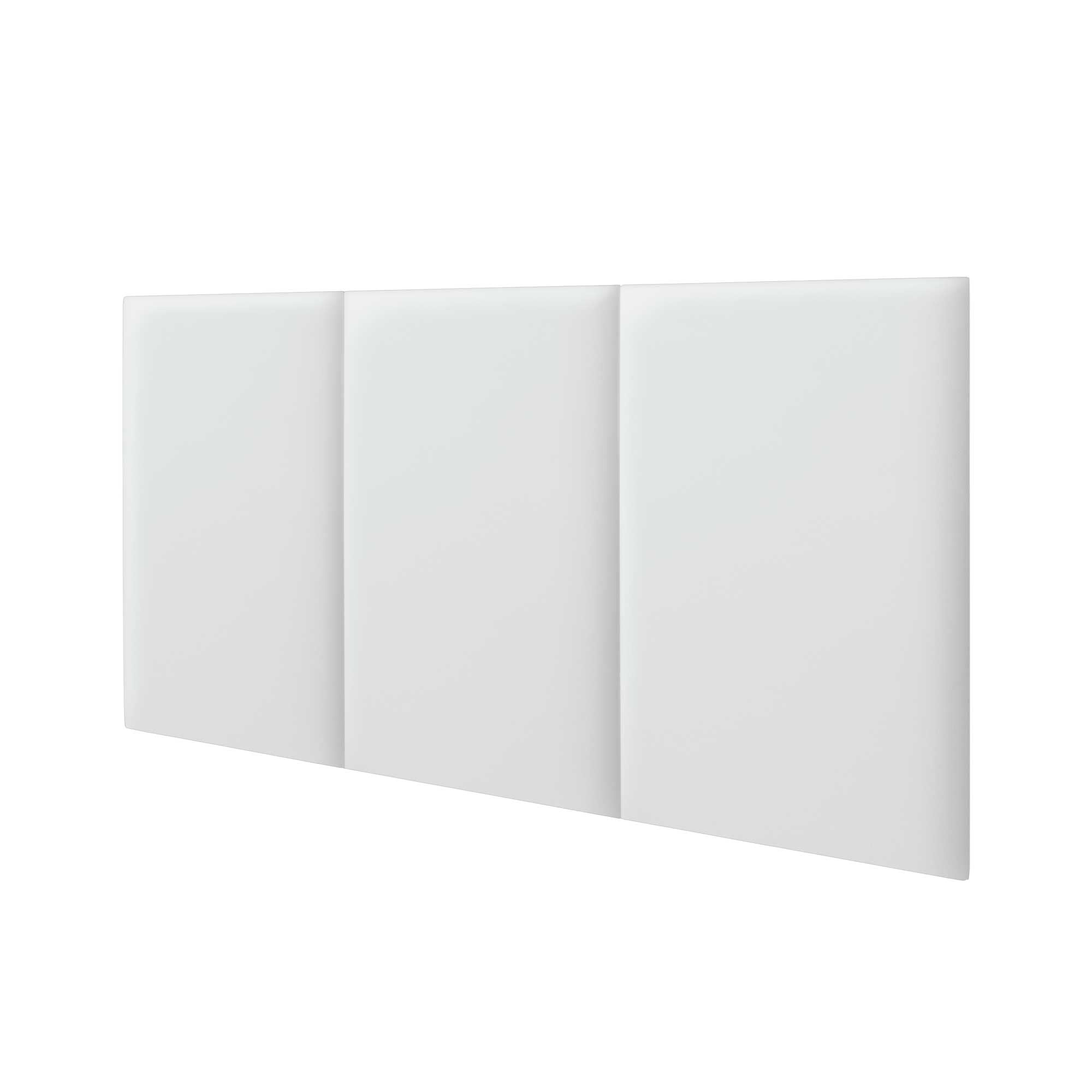 DHOME Cabecero Tapizado Polipiel Premium Antimanchas Diseño Modular Vertical Autoadhesivo Cabezal Cama Dormitorio Acolchado (Blanco, 110cm, Altura 80cm, x3)