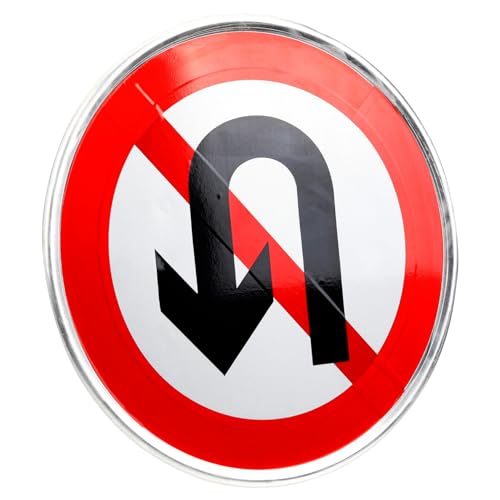 Panneau d'interdiction demi-tour réfléchissant extérieur pour signalisation de sécurité