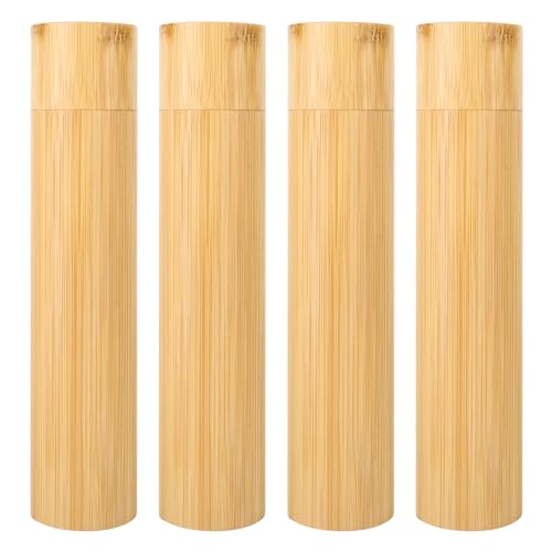 Eco Bamboo Scattering Urn - Biodegradable Scattering Tube for Ashes - Small Adult Cremation Urn, Eco Friendly Biodegradable Urns for Human & Pet Ashes (Set of 4)
