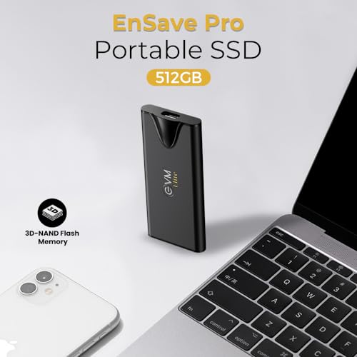 EVM Elite EnSave Pro External SSD 512GB with 2000 Mb/s Read & 1800 Write - Smallest Portable SSD - USB 3.2 Gen 2x2 USB-C - 10 Years Warranty (EPSSDPro/512G) 2 41PSlBUrGlL