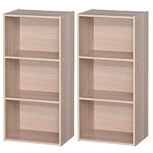 アイリスオーヤマ カラーボックス 3段 13色 2個セット 収納ボックス 本棚 幅41.5×奥行29×高さ88cm ナチュラル CX-3