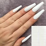 128 Pieces White Full Nail Polish Strips, 3d Self Adhesive Solid White Shiny Nail Wrap Full, Waterpr