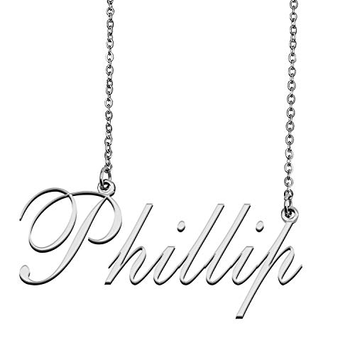 GR859C Customized Memorial Name Necklace Pendant Jewelry for Her Phillip