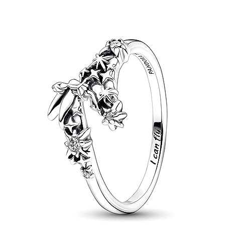 PANDORA Disney Tinker Bell Funkelnder Ring aus Sterling-Silber mit Cubic Zirkonia in der Farbe Silber, Gr. 52, Disney X PANDORA Kollektion, 192516C01-52